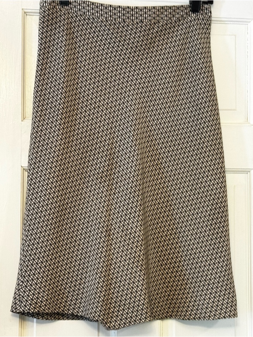 Banana Republic Black and White Patterned Midi Skirt